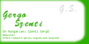 gergo szenti business card