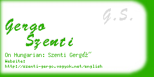 gergo szenti business card